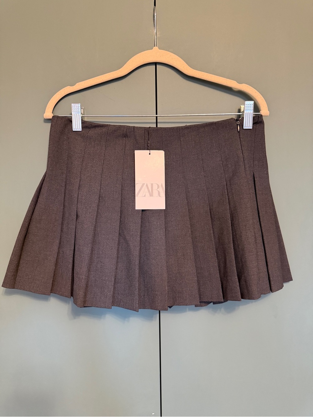 Nwt Zara grey pleated mini skort size S